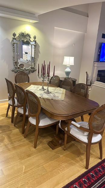 DINING TABLE AND SEATING GROUP